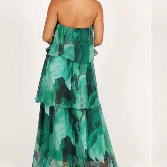 Petal & Pup Strapless Green Dress - Picture 4 of 7